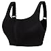 Newlashua Women's High Support Push Up Zip Front Close Padded Sports Bra M Black