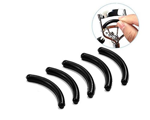 10PCS Black 0.98" Silicone Elastic Replacement Cushion Eyelash Clip Curler Rubber Refills Mat Silicone Pad Makeup Tool Fit Most Eyelash Curler