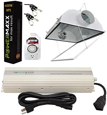 Powermaxx Digital Dimmable Grow Light System for Plants Smart 6" Air Cooled Reflector Set (400 Watts, 1 Bulb (HPS))