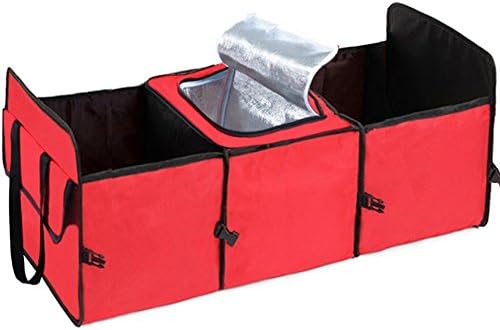 CarClean Multipurpose Car SUV Trunk Organizer Car Storage Box - Best Heavy Duty Construction - Great For Car,SUV,Truck,Jeep,Minivan,Home - Durable Collapsible Cargo Storage (Red)