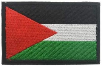 Palestine National Flag Military Patch Fabric Embroidered Badges Patch Tactical Stickers for Clothes with Hook & Loop