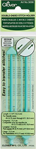 Clover Double-Ended Stitch Holder Medium, Other, Multicoloured, 2.25 x 7.02 x 21.3 cm