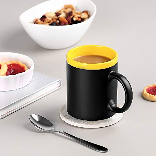 image for LIFVER 12 Ounce Coffee Mugs, Set of 4, Ceramic Porcelain Mug Set for C