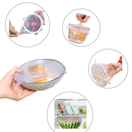 image for ESOUL TECHNOLOGY SILICONE STRETCH LIDS 6-Pack 6 Size Stretchable Flexi