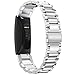 Shangpule Compatible for Fitbit Inspire & Inspire HR Bands, Stainless Steel Metal Replacement Strap Bracelet Wrist Band Accessories for Fitbit Inspire Women Man Large Small (Silver)