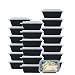NutriBox [20 value pack] single one compartment 12oz MINI Meal Prep Food Storage Containers - BPA Free Reusable Lunch bento Box with Lids - Spill proof, Microwave, Dishwasher and Freezer Safe primary