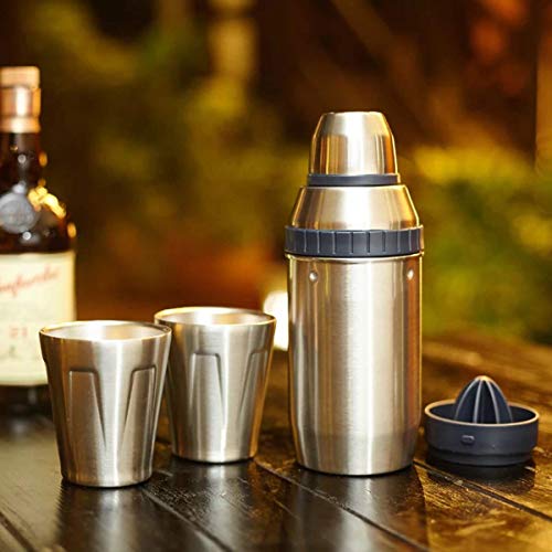 DLILI Shaker-Set, tragbarer Cocktail-Shaker im Freien mit Edelstahlbecher und Entsafter für Camping, Büro, Reisen – Bild 6