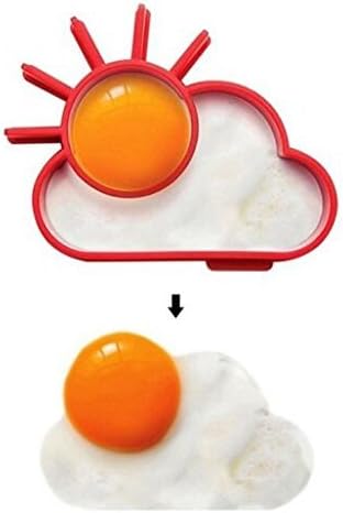 Egg Ring | 2 Sunrise Pancake Egg Ring Molds | Egg Poachers | Kitchen Fried Egg Mold Pancake Kitchen Tool, Benedict Eggs - Omelets Nonstick Mold -(red) set of 2