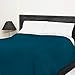 COTTON CRAFT Soft Cotton Thermal Blanket - Plush Herringbone Twill - All Season Luxurious Breathable Skin Friendly Lightweight Cooling Throw Blanket - Sofa Couch Travel Camping Dorm - Full Queen Teal