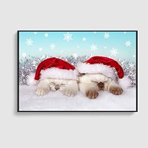 Framed Canvas Home Artwork Decoration Merry Christmas Canvas Wall Art for Living Room, Bedroom - 16x24 inches