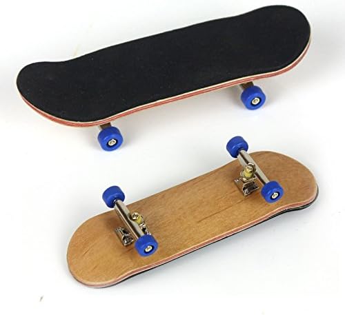 LIUMANG Novelty Desktop Wooden Fingerboard Professional Wood Mini Fingerboards Assembly Skateboard Scooter Fans Toy Gift (Navy)