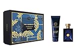 Versace Dylan Blue for Men 2 Pieces Hard Box Set (3.4 Ounce Eau De Toilette Spray / 5.0 Perfumed Body &Shower Gel)