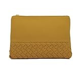 Street Level Faux-Leather Clutch Bag in Mustard Yellow