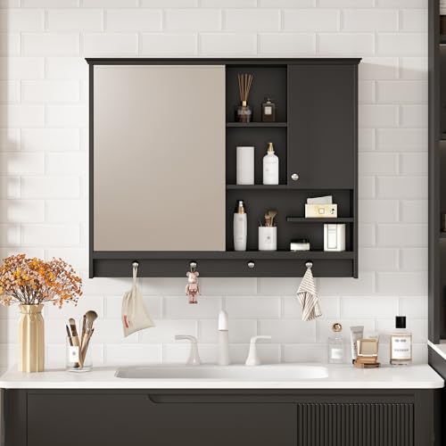 Merax Bathroom Medicine Cabinet with Mirror 36 Inch, Wall Mount Bathroom Cabine…