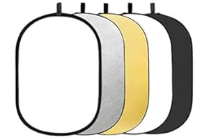 GODOX 59”x79” 150x200cm 5-in-1 Collapsible Portable Disc Light Reflector with Bag for Studio and Photography Gold, Silver, Bl