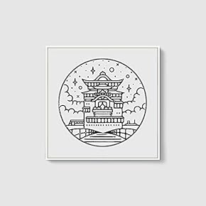 Framed Canvas Home Artwork Decoration Night Canvas Wall Art for Living Room, Bedroom - 16x16 inches