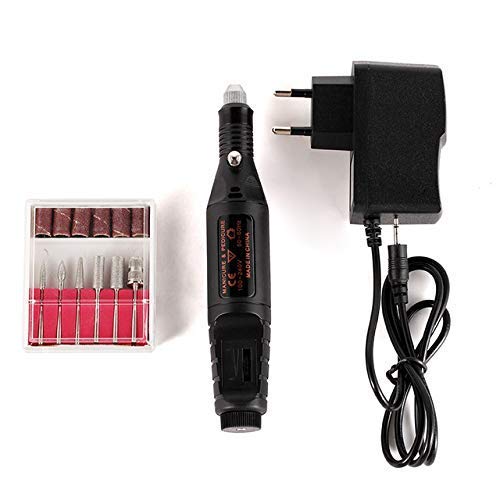 ROSALIND Electric Manicure and Pedicure Kit, Nail Boring, Nail Art Drill Set, File Finger Toe Polish Buffer Pedicure Acrylics Tool Electric Pen (Black)