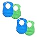Tommee Tippee Roll 'n' Go Baby Pouch Drip Catcher Baby Bib, 7+ Months - Blue and Green, 4 Pack