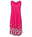 AELSON Womens Summer Casual Sleeveless Mini Printed Vest Dresses Rose