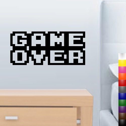 StikEez Black 20" Retro 8-bit GAME OVER Window &amp; Wall Decal