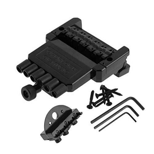 difcuyg5Ozw 6 String Headless Guitar Tailpiece Saddle Tremolo Bridge Set Screws Wrenches Music Instrument Accessories - Black