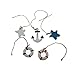 Bilipala Rustic Nautical Decorative Fishing Net Wall Hangings Decor with Stars, Lifebuoy and Anchor Ornaments, Creamy White