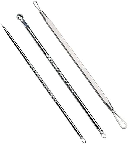 Facetastic 3 PCS (6 tools) Stainless Steel Blackhead Remover Kit - Pimple and Whitehead Comedone Extractor Tools