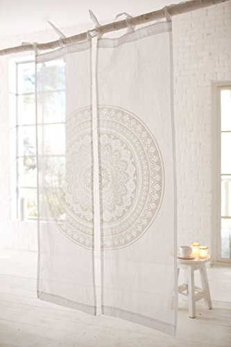 Pureday Vorhang Mandala 2 Teiliges Set Organdy Vorhang 100