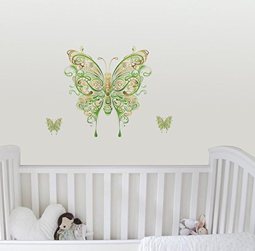 Colorful Green Butterfly Wall Decal Sticker for Home Nursery Room Decor - Image 3