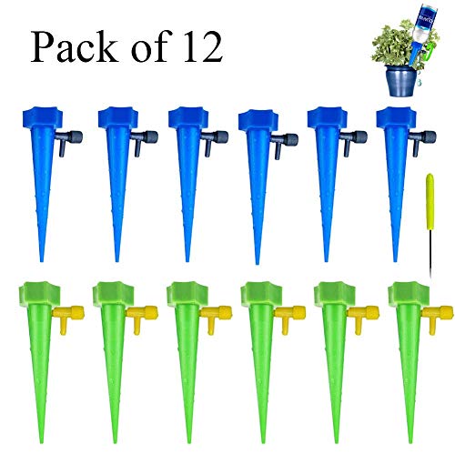 Chilartalent Vacation Water Plants Automatic Plants Watering Drip Irrigation Spikes with Slow Release Control Valve Switch - Pack of 12 - Thumbnail 7