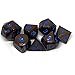 Darksilver Forge Dark Alpha Metal Polyhedral D&D Dice Set for Tabletop Roleplaying Games Like Dungeons & Dragons (DND), Pathfinder RPG, Starfinder