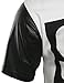 URBANCREWS Mens Hipster Hip Hop PU Faux Leather Sleeves Longline T-shirt