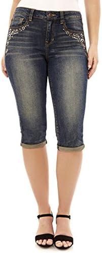 Angels Jeans Women's 17" Signature Capri Jean, Steel, 14