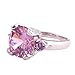 Psiroy 925 Sterling Silver Created Pink Topaz Filled Solitaire Engagement Ring