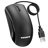 VicTsing Computer Mouse, 2019 Upgraded USB Mouse Optical Wired Mouse with 25% Higher Efficiency for Office Work, Compatible with Computer Laptop, PC, Desktop, Windows 7/8/10/XP, Vista and Mac