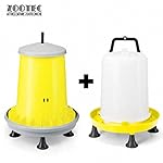 Zootec Mangiatoia per Galline, antispreco, Asta Regolazione del mangime, Coperchio e Piedini. capacità 18 kg…