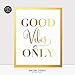 Good Vibes Only Gold Foil Decor Wall Art Print Inspirational Quote Metallic Poster 5 inches x 7 inches