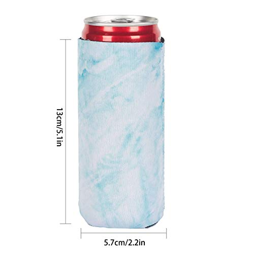 Slim Can Sleeves - Neoprene Bottle Insulator Sleeve Set of 4 Can Beverage Coolers for 12oz Energy Drink & Beer Cans + FREE Hand Of The King Bottle Opener-Game Of Thrones Inspired (Marble Pattern)