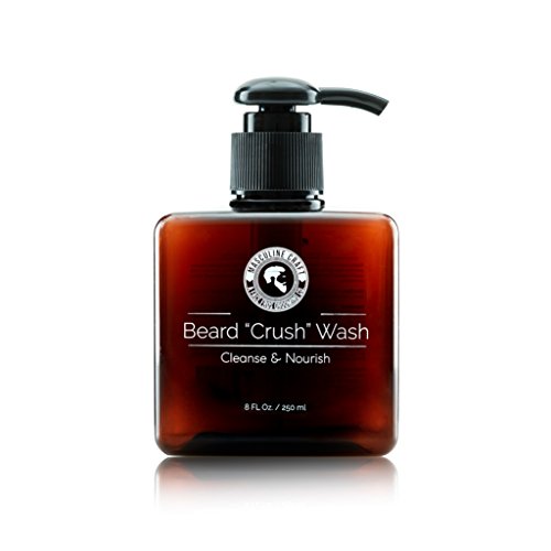 Masculine Craft Beard Crush Wash - 8 Oz Beard Grooming Wash Softener for Men - Cleanser Conditioner Infused with Panthenol, Lactic Acid, Peppermint & Tea Tree Oil