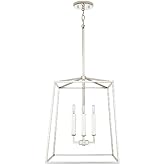 Capital Lighting 537642PN Thea Lantern Foyer Pendant, 4-Light 240 Total Watts, 20" H x 16" W, Polished Nickel