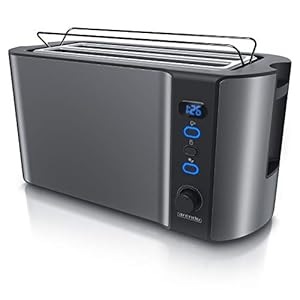 Arendo-Frukost-4-slice-long-slot-toaster-double-wall-housing--with-warming-rack--6-browning-settings--auto-bread-centring--reheat-defrost-cancel-function-remaining-time-display Arendo - Frukost 4 slice long slot toaster - double wall housing – with warming rack – 6 browning settings – auto bread…