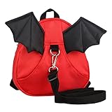 Fvstar Baby Walking Safety Backpack Kids Anti Lost Backpack with Leash Toddler Safety Harness Bag with Adjustable Belts (7.9 7.9 2.8 inch, Red)