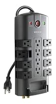 Belkin 12-Outlet Pivot-Plug Power Strip Surge Protector with 8-Foot Power Cord, 4320 Joules (BP112230-08)