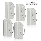 5Pack Silver Color Aluminum Luggage Tag With Name ID Card Perfect to Quickly Spot Luggage Suitcase By CPACC