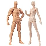 Tulas 2 Pcs/Set Action Figure Model, Human Mannequin Man /Woman Action Figure Equitment with Accessories Kit,Suitable for Sketching, Painting, Drawing, Artist, Kids, Cartoon Figures Action
