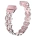 Wearlizer Compatible with Charge 3 Bands for Fitbit Charge 4 Band Women Metal Replacement Charge 3 hr Band Accessories Strap Bracelet Bangle Rose Gold