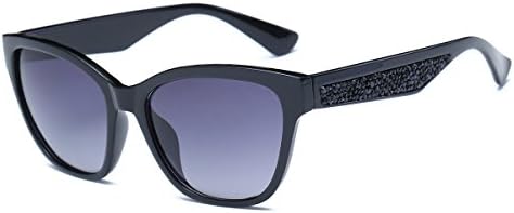 Amomoma Cat Eye Fashion Womens UV Protection Retro Sunglasses AM2023 Black Frame/Grey Lens