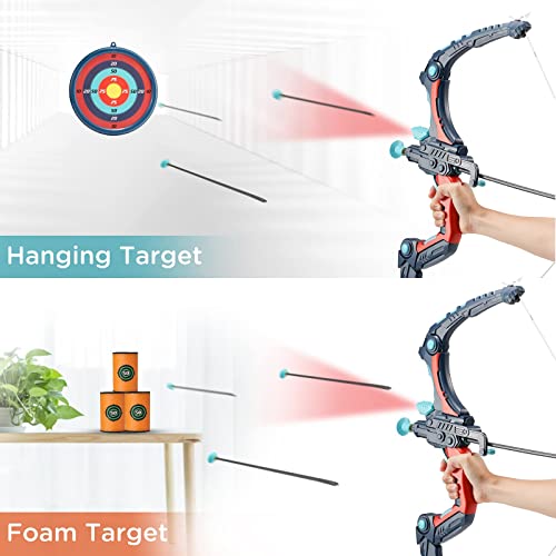 SainSmart Jr. Bow and Arrows Set for Kids 812 with 8 Suction Cups Arrows, Big Size LED Light Up