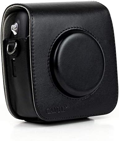 Leather Camera Case Vintage PU Leather Camera Case Protective Bag for Polaroid SQ10 Camera, with Adjustable Shoulder Strap (Black) Mens Womens (Color : Black)