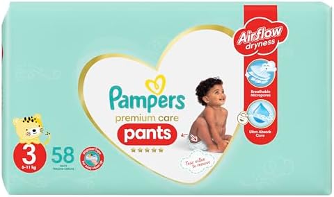 Pampers Premium Care Pants Diapers, Size 3, 6-11kg, Unique Softest